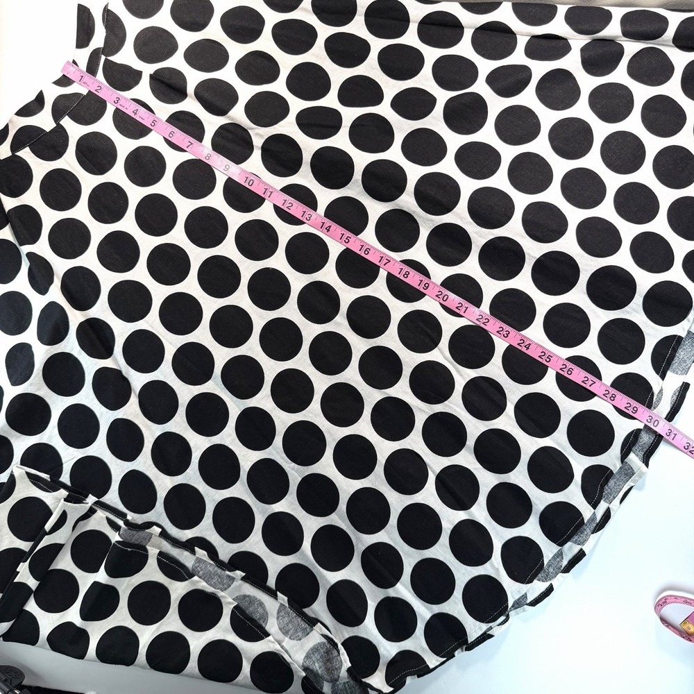 Who What Wear Black & White Polka Dot Midi Skirt NWT Linen Blend 6 - Picture 9 of 9
